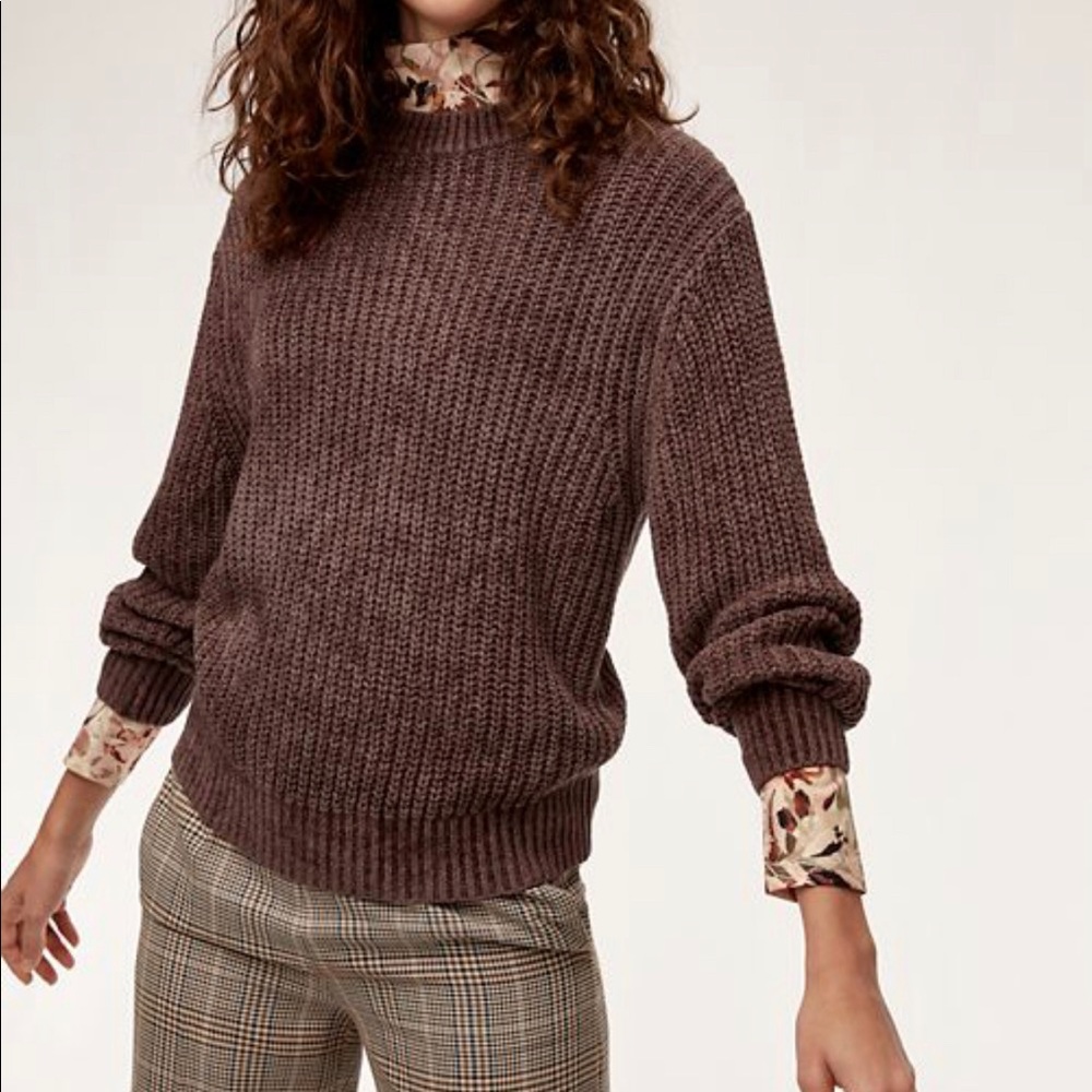 Aritzia Wilfred Essential Chenille Sweater XS Blue